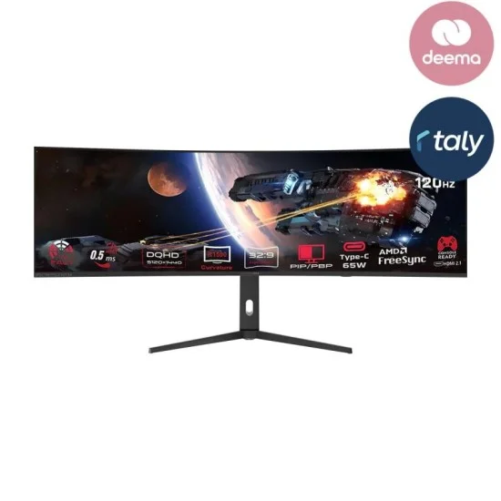GAMEON Spectra Pro X Series 49" DQHD 120Hz MPRT 0.5ms HDMI 2.1 Fast VA Panel Curved Gaming Monitor 1500R 32:9 (Supports PS5) - Black